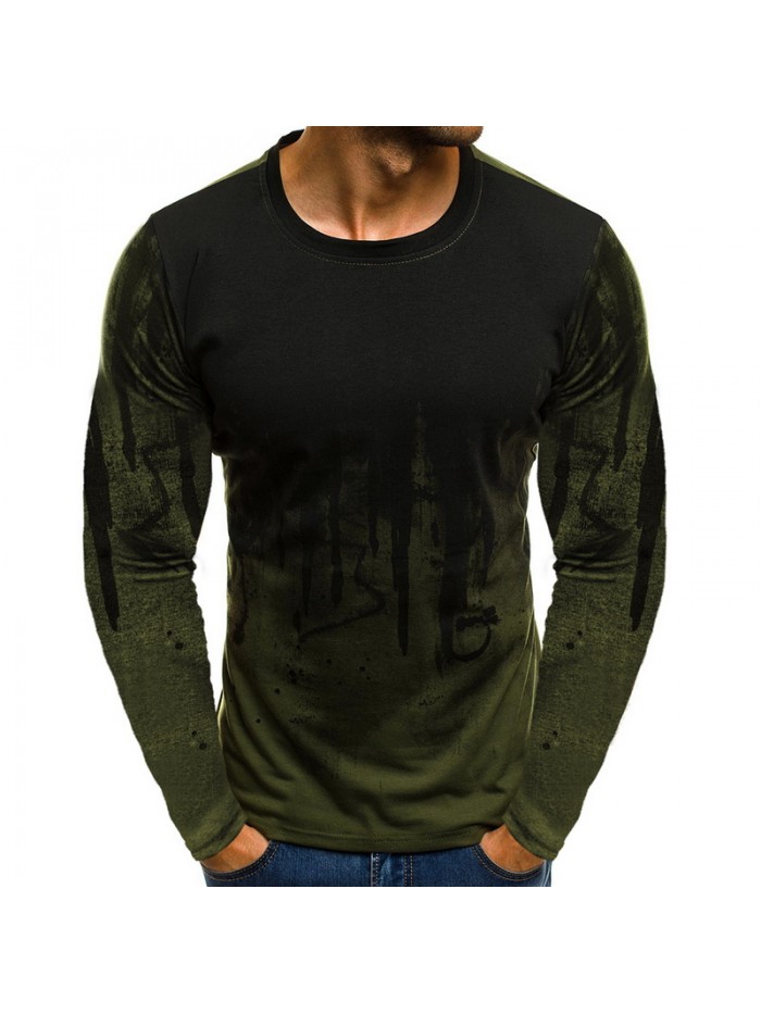 Tee Top Male Long Sleeve Fitness T shirts Men Printed Camouflage Male T-shirts