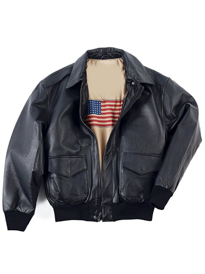 Men's Air Force A-2 Leather Flight Bomber Jacket