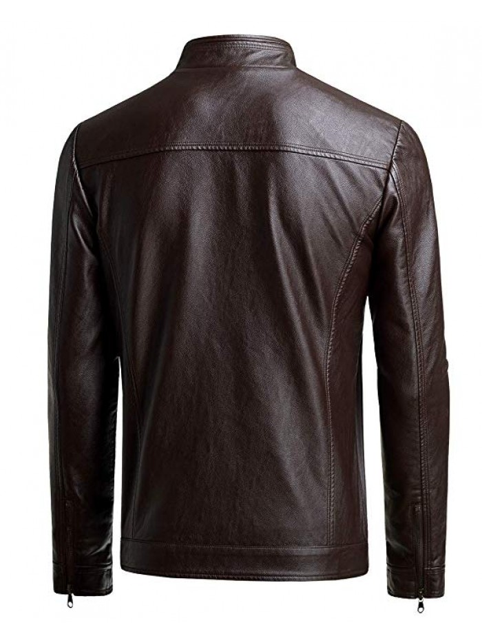 Men's Casual Motorcycle Faux Leather Jacket