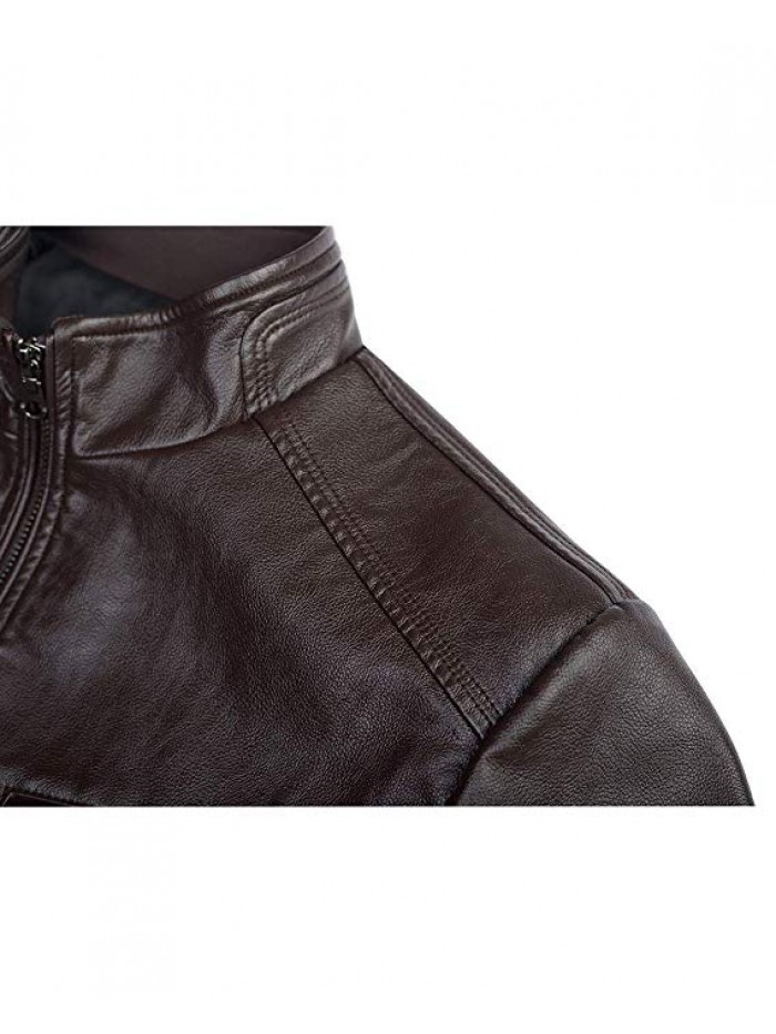 Men's Casual Motorcycle Faux Leather Jacket