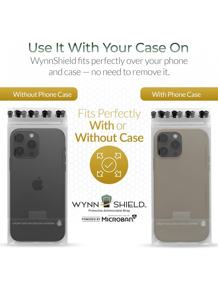 WynnShield™ Protective Phone Case Wrap Powered by Microban® -10 Packs - Ultra-Thin Easy Apply Contact Film for Phones, Scratch-Resistant, Easy Removal, Enhanced Device Hygiene