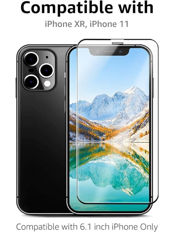 Amazon Basics Bubble Free, Case Friendly Tempered Glass Screen Protector for iPhone XR/11, HD Clear, Anti Scratch, 9H Hardness, 6.1 Inch, 2-Pack