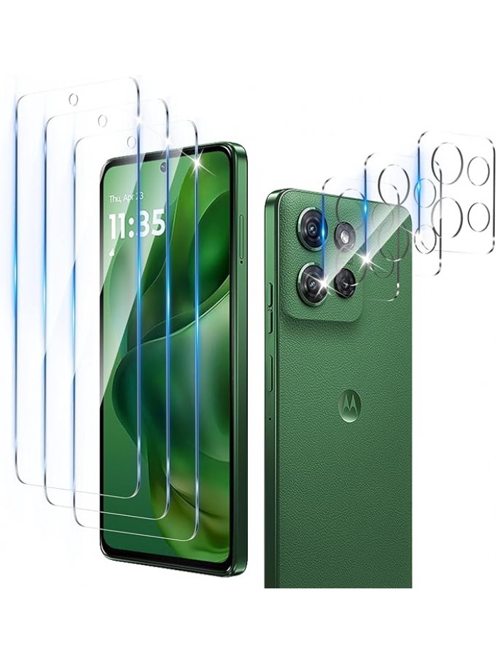 3 Pack Screen Protector Designed for Motorola Moto G Power 5G 2025 with 3 Pack Tempered Glass Camera Lens Protector,Ultra HD Clear,9H Hardness,Easy Install - Case Friendly,Scratch Resistant