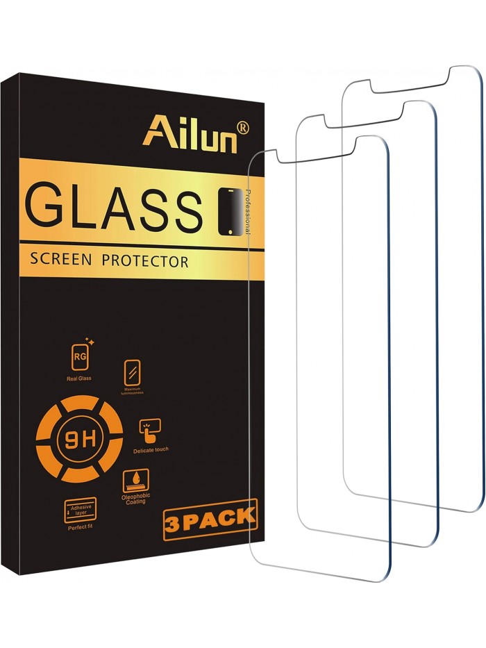 Ailun Screen Protector for iPhone 17e / iPhone 16e / iPhone 14 / iPhone 13 / iPhone 13 Pro [6.1 Inch] Display 3 Pack Tempered Glass, Case Friendly [Not for iPhone 16 6.1 Inch]