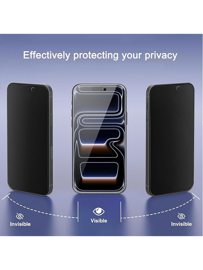 Ailun 3 Pack for iPhone 17 Pro Max Privacy Screen Protector [6.9 inch]+ 3 Pack Camera Lens Protector with Installation Frame,Dynamic Island Compatible,Anti Spy Tempered Glass[9H Hardness]-HD