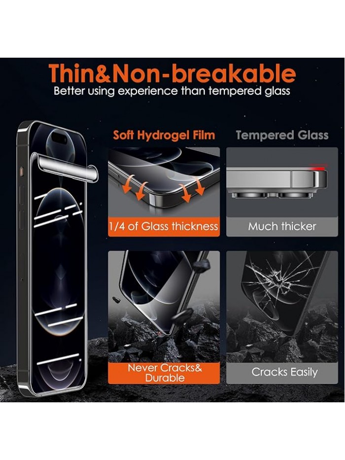JDHDL[3 Pack Soft Hydrogel Film Screen Protector for iPhone 15 Pro Max/iPhone 15 Plus, Upgraded Non-breakable Flexible TPU for iPhone 15 Pro Max Screen Protector Film (NOT Glass)