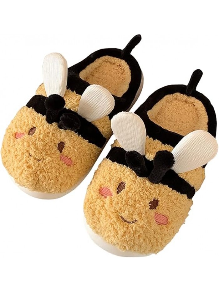 Gaolinci Cartoon Giraffe Cotton Slippers, Winter Indoor Outdoor Slippers for Women