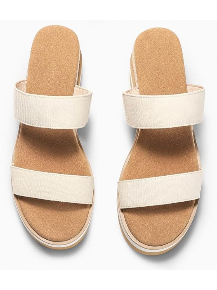 Coutgo Womens Platform Sandals Espadrille Wedge Heels Comfortable Slip on Slides Open Toe Summer Beach Shoes