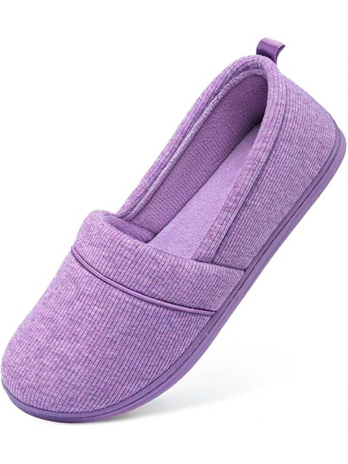 HomeTop Women's Comfy Loafer Slippers Lightweight Memory Foam Non-slip Indoor House Shoes